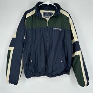 Vintage 90s Polo Sport Ralph Lauren Sportsman Jacket Navy Green Colorblock M
